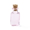 Rectangle Miniature Glass Bottles, with Cork Stoppers, Empty Wishing Bottles, for Dollhouse Accessories, Jewelry Making, Pearl Pink, 12x14x34mm