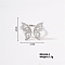 Butterfly Brass Micro Pave Cubic Zirconia Open Cuff Ring for Women, Simple Fashion Summer Personalized Colorful Ring