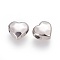 Tarnish Resistant 304 Stainless Steel Beads, Heart, Manual Polishing, Stainless Steel Color, 7.5x8.5x4mm, Hole: 1.5~1.6mm