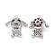 Alloy Enamel Pendant with Crystal Rhinestone, Dog Charms, Platinum, 41x33x14mm, Hole: 2.5mm