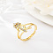 Brass Micro Pave Cubic Zirconia Finger Rings, Cadmium Free & Nickel Free & Lead Free, for Women, Letter R, US Size 3(14mm)