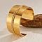 304 Stainless Steel Rhinestone Cuff Bangles for Women, Golden, Inner Diameter: 2-3/8 inch(6.1cm)