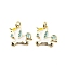 Brass Enamel Charms, with Jump Rings, Rack Plating, Real 18K Gold Plated, Lead Free & Cadmium Free, Long-Lasting Plated, Unicorn, 12x12.5x2mm, Hole: 2.2mm