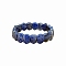 Natural Sodalite Oval Bead Stretch Bracelets for Men Women, Inner Diameter: 2-3/8 inch(6cm)