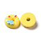 Opaque Resin Imitation Food Decoden Cabochons, Donut, Yellow, 19~20x8~10.5mm