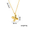 304 Stainless Steel Chunky Initial Pendant Necklaces, Real 18K Gold Plated, Letter X, 15.75 inch(40cm)