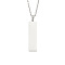 Non-Tarnish Geometric Mirror Stainless Steel Rectangle Pendant Necklaces, Cable Chain Necklaces