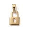 304 Stainless Steel Charms, Padlock, Golden, 12.5x8.5x1mm, Hole: 6x2mm