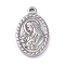 Non-Tarnish 304 Stainless Steel Pendants, Oval with Saint, Stainless Steel Color, 24x14x3.5mm, Hole: 1.8mm