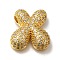 Brass with Cubic Zirconia Pendants, Cadmium Free & Nickel Free & Lead Free, Letter X, Letter X, 22x21x7.5mm, Hole: 4mm