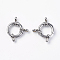 Tarnish Resistant 304 Stainless Steel Smooth Surface Spring Ring Clasps, Stainless Steel Color, 14x4mm, Hole: 2.5mm