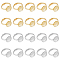 20Pcs 2 Colors Adjustable Brass Sieve Ring Settings, Flat Round, Platinum & Golden, US Size 6 1/2(17mm), Tray: 12mm, 10pcs/color