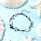 Natural & Synthetic Gemstone Chip Beads & Cowrie Shell Beads Braided Bead Bracelets, Tibetan Style Alloy Beads Bracelets, Mixed Shapes, 7-1/2 inch(19cm)