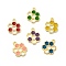 Alloy Enamel Pendants, Honeycomb Charm, Golden, Mixed Color, 19x15x1.5mm, Hole: 2mm