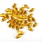 5Pcs Transparent Glass Beads, Top Drilled, Teardrop, Gold, 14x8mm, Hole: 1mm