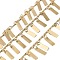 Rack Plating Brass Link Chains, with Rectangle Charms, Long-Lasting Plated, Nickel Free, Soldered, with Spool, Light Gold, 10x3x0.2mm, about 32.81 Feet(10m)/Roll