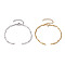 2Pcs 2 Colors 304 Stainless Steel Bar Link Chain Bracelet Making, Golden & Stainless Steel Color, 6-1/2 inch(16.6cm), 1pc/color