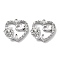 Brass Micro Pave Clear Cubic Zirconia Pendants, Cadmium Free & Nickel Free & Lead Free, Heart, Real Platinum Plated, 14x15x3mm, Hole: 1.2mm