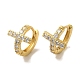 Серьги-гвоздики с крестом из латуни EJEW-R162-02G-2