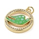 Латунные микропаве прозрачные подвески с фианитом KK-Q813-03G-3
