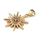 Латунные микропаве прозрачные подвески с фианитом KK-WH0035-72-3