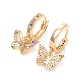 Серьги-кольца из латуни с микро-паве из фианита EJEW-G276-05G-2