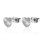 Серьги-гвоздики в форме сердца из нержавеющей стали JU9726-2
