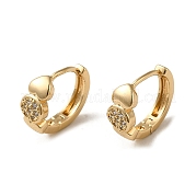 Серьга-кольцо KC из позолоченной латуни с микропаве и фианитами EJEW-L271-18KCG-01