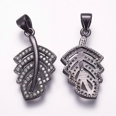 Латунные микро проложить кубического циркония подвески ZIRC-G091-43B-1