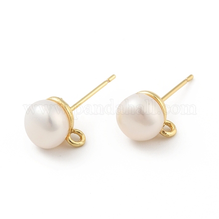 Фурнитура для сережек с натуральным жемчугом KK-B059-33G-1