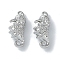 Ocean Collection Theme Jewelry, Brass with Cubic Zirconia Charms, Cadmium Free & Nickel Free & Lead Free, Real Platinum Plated, Sea Horse, 14x6x4mm, Hole: 1.2mm