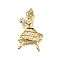 Rack Plating Brass Micro Pave Cubic Zirconia Pendants, Dancer, Lead Free & Cadmium Free, Long-Lasting Plated, Real 18K Gold Plated, 33.5x21x6.5mm, Hole: 2.5x4.5mm