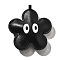 Imitation Leather Pendants, Flower , Black, 83x78x25mm, Hole: 5.5x1mm