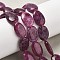 Natural Malaysia Jade Beads Strands, Dyed, Flat Oval, Old Rose, 18x13x5mm, Hole: 1mm, about 10~11pcs/strand, 7.28''~7.87''(18.5~20cm)