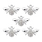 Alloy Crystal Rhinestone Pendants, Bees Charms, Platinum, 11x17x2.5mm, Hole: 1.8mm