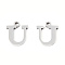 201 Stainless Steel Charms, Alphabet, Letter.U, 9x7.5x1mm, Hole: 1mm