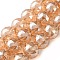 Transparent Electroplate Glass Beads Strands, Round, Faceted, Orange, 14x13mm, Hole: 1.8mm, about 28pcs/strand, 14.57 inch(37cm)