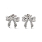 Non-Tarnish 304 Stainless Steel Stud Earrings, Bowknot, Stainless Steel Color, 10.5x12mm