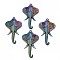 Plated Alloy Big Pendants, Cadmium Free & Lead Free, Elephant Head Shape, Matte Silver Color, 82x49x7mm, Hole: 4x3mm