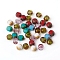 Retro Czech Glass Beads, Electroplated Opaque and Transparent Effect, Faceted, Oval, Mixed Color, 5~6x5~6mm, Hole: 1.2mm, about 360pcs/bag