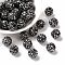 Pave Disco Ball Beads, Polymer Clay Rhinestone Beads, Round, Hematite, PP13(1.9~2mm), 6 Rows Rhinestone, 10mm, Hole: 1.5mm