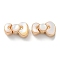Brass Box Clasps, Cadmium Free & Nickel Free & Lead Free, with Shell, Bowknot, Real 18K Gold Plated, 10.5x17x7mm, Hole: 1.2mm