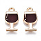 Eco-Friendly Alloy Enamel Pendants, Cadmium Free & Lead Free & Nickel Free, Goblet, Light Gold, Dark Red, 17x9x1.2mm, Hole: 1.6mm