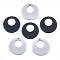 Resin Pendants, Flat Round, Prussian Blue, 30x3mm, Hole: 1.5mm