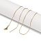 Ion Plaing(IP) 304 Stainless Boston Link Chain Necklaces, Adjustable Slider Necklaces for Women, Real 18K Gold Plated, 20.20 inch(51.3cm)