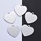 Tarnish Resistant 304 Stainless Steel Pendants, Manual Polishing, Blank Stamping Tags, Heart, Stainless Steel Color, 33x34x1.8mm, Hole: 2.8mm