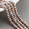 Natural Cultured Freshwater Pearl Beads Strands, Rondelle, Rosy Brown, 3~3.5mm, Hole: 0.6mm, about 66pcs/strand, 7.09 inch(18cm)