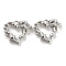 Brass Micro Pave Cubic Zirconia Pendants, Cadmium Free & Nickel Free & Lead Free, Heart Charm, Real Platinum Plated, 14x16x4mm, Hole: 1.2mm