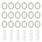 50Pcs 316 Surgical Stainless Steel Pendant Cabochon Settings, Oval, with 50Pcs Transparent Glass Cabochons, Stainless Steel Color, Tray: 18x13mm, 28x20x1mm, Hole: 1.5mm