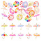 20Pcs 10 Styles Acrylic Pendants, Umbrella, with Brass Finding, Mixed Color, 21.5x22mm, Hole: 2mm, 2pcs/style